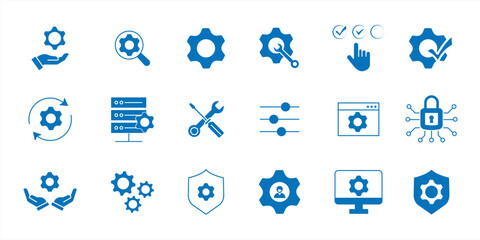 Settings icon. Editable stroke. For website marketing designs, logos, apps, templates, user interfaces, etc. Vector illustration