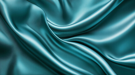 Fototapeta premium A blue fabric with a shiny texture. The fabric is smooth and has a shiny appearance. The color of the fabric is blue and it looks like it is made of silk