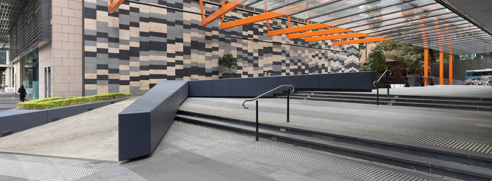 Urban Architecture With Ramps and Greenery