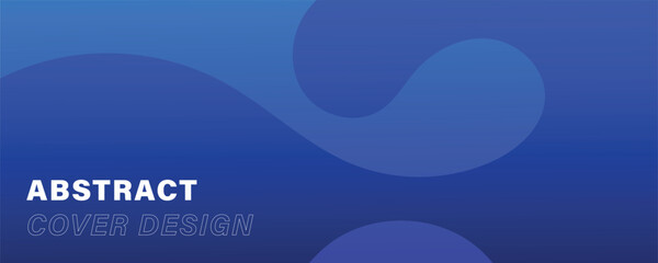 Modern Blue Gradient Abstract Cover Design Background with Fluid Wavy Overlapping Shapes