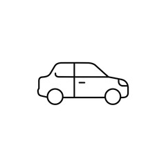 Obraz premium Simple Car Icon in Outline Style Perfect for Web and Mobile Design, Clean Transportation Symbol