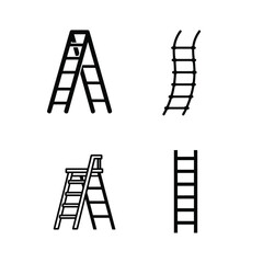 Illustrative Line Art of Various Ladders A Collection for Design and Construction Projects