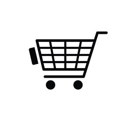 Simple line art illustration of a shopping cart, perfect for e-commerce and retail themes, symbolizing consumerism and purchasing