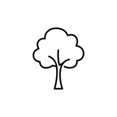 Simple Line Art Tree Illustration on White Background