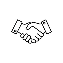 Simple line art of a handshake, a universal sign for agreement, partnership, and professional cooperation