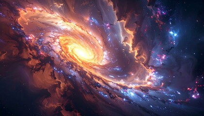 Vibrant cosmic spiral galaxy