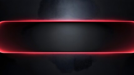 Abstract dark background with glowing red illuminated frame and central copy space