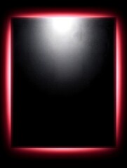 Dark textured square with bright central illumination and a glowing red border providing expansive copy space