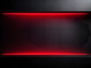Abstract dark textured background with glowing red horizontal light strips