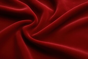 Obraz premium Luxurious Red Velvet Fabric Swirl, Close-Up Texture for Fashion, Design, and Textile Industries