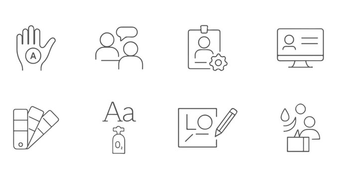 Graphic Design, UX, and Creative Business Line Icon Set - Powered by Adobe