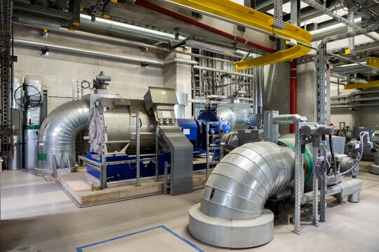 Industrial Equipment Operates in a Modern Power Plant