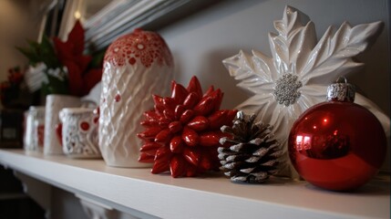 Festive Christmas Mantel Decorations