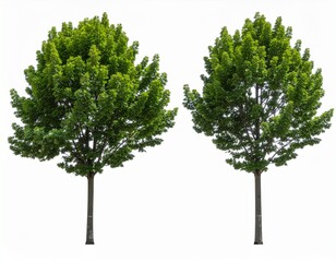 Green Trees Isolated on White Background