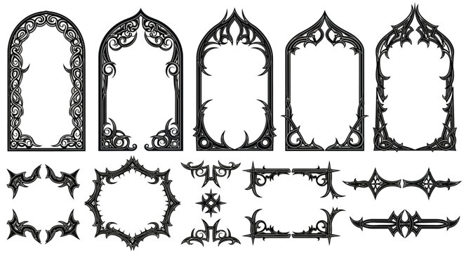 Ornate Decorative Frame and Border Elements for Graphic Designs