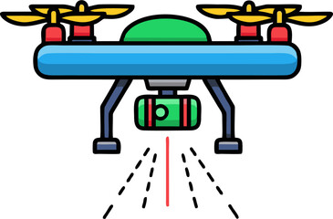 Agricultural Drone Spraying Pesticides on Crops for Modern Farming.
