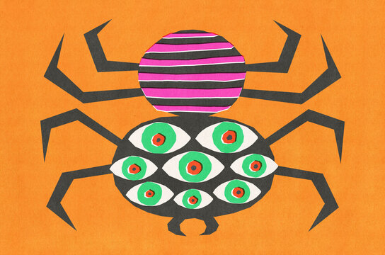 Spooky Halloween Spider Illustration