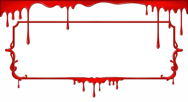 Intense gothic frame adorned with vibrant crimson drips, flowing ominously to craft a dramatic and captivating visual for dark themes