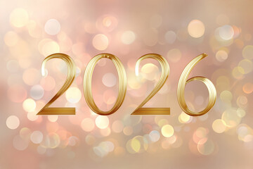 Soft Glowing Gradient Background with Elegant Gold "2026" Digits