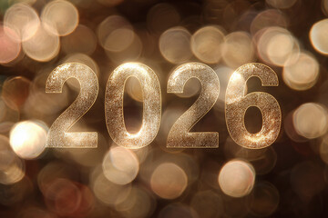 Soft Glowing Gradient Background with Elegant Gold "2026" Digits