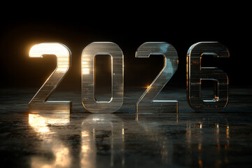 Title

Abstract 3D Metallic "2026" with Glowing Reflections on Dark Background