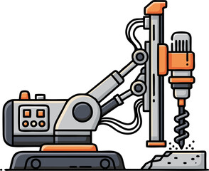 Industrial Drilling Machine in Operation.