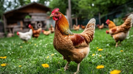 Free Range Chicken in Backyard