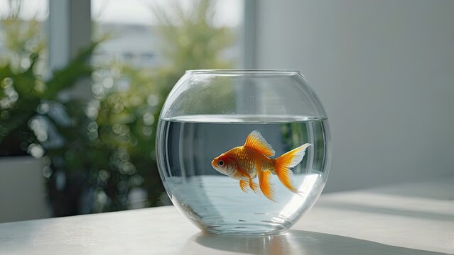 Fish Bowl on Minimal Table
