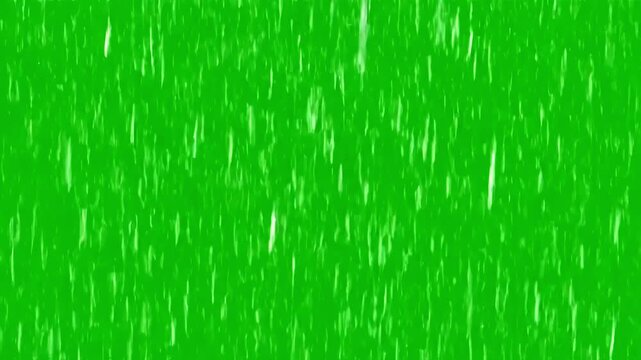 Green Screen Compositing Element with falling heavy rain overlay loop motion graphic background distortion, overlay, glitch, static noise, scan lines on black background, 4k animated video