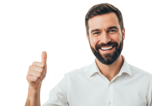 Man giving thumbs up isolated on transparent background