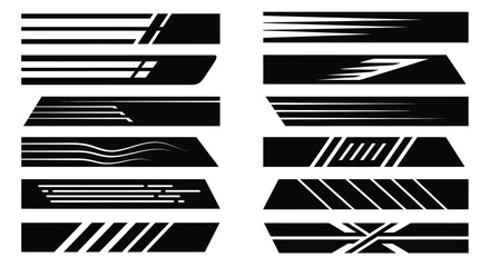 Naklejka premium Vector graphic car decals racing stripes vehicle graphics design