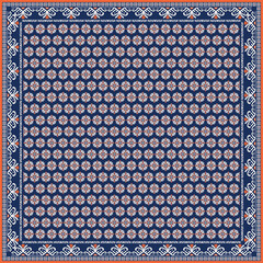 Hijab scarf flower abstract pattern.Ethnic geometric ornament with frame motif border hijab pattern.Design for fabric,print,scarves,shawl,kerchief,bandana,clothing,pareo,pillows,tablecloth,decoration.