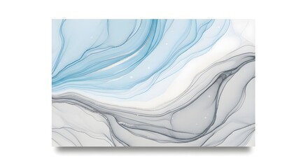 Abstract Blue and White Swirling Marble Texture with Glittering Details