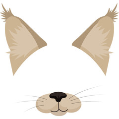 Cute Cartoon Cat Ears and Nose Accessory for Festive Holiday Fun Against a Clean White Background