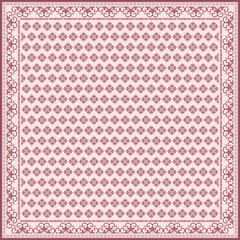Hijab scarf flower abstract pattern.Ethnic geometric ornament with frame motif border hijab pattern.Design for fabric,print,scarves,shawl,kerchief,bandana,clothing,pareo,pillows,tablecloth,decoration.
