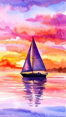 Watercolor seascape