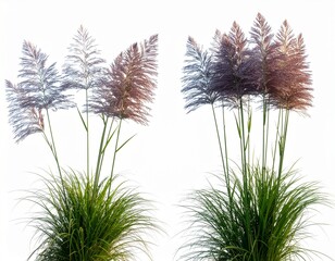 Detailed Texture of White Tailed Grass in an Isolated Set of Four Plants