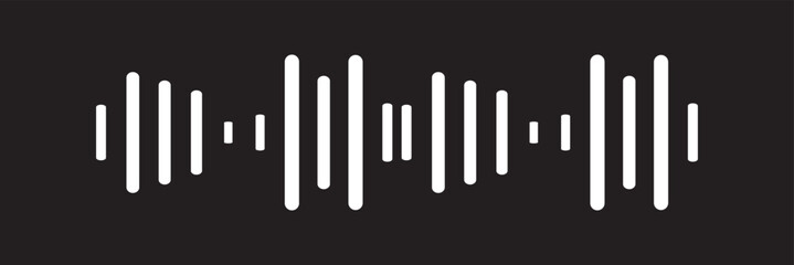 Vector set of sound waves icons. Audio waves png, radio waves. Voice message png. Icons png. Interface design. Sound wave icon in fill and three stroke sizes. Record music player. 