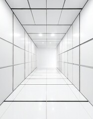 Minimalist White Hallway - A Study in Perspective and Clean Lines.