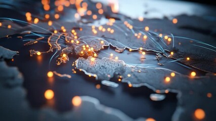 Global network connections digital world map data flow telecommunication business technology concept - Powered by Adobe