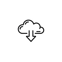 Vector Icon of Cloud Download Symbolizing Easy Access to Data and Software Illustrating Cloud Computing and Data Storage for Modern Technology Needs and Data Transfers