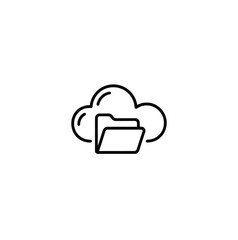 Cloud storage and file management concept, outline thin line flat illustration, modern vector for web page template, background, banner and icon design, easy to use