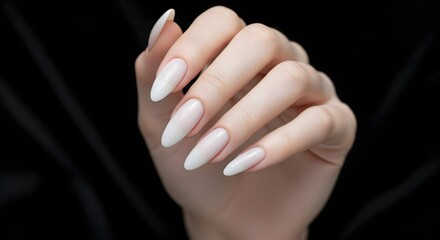Elegant almond shaped nails with a subtle sheen