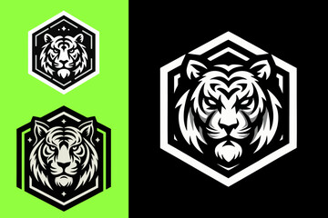 This is a vector image of a tiger face logo, suitable for use in logo designs for children's toy companies, gaming, stickers, banners, communities, groups, self-defense, t-shirts, gloves, tumblers