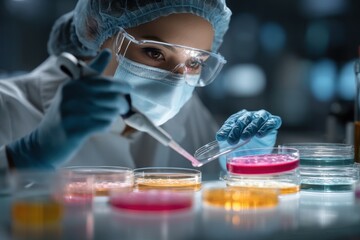 Scientist in lab working with samples