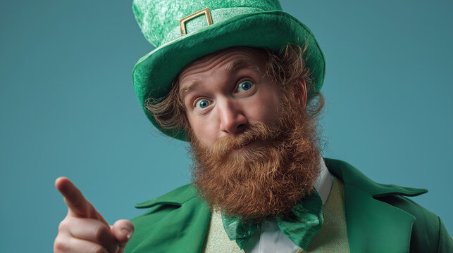 Leprechaun in Bright Green With a Playful Smile