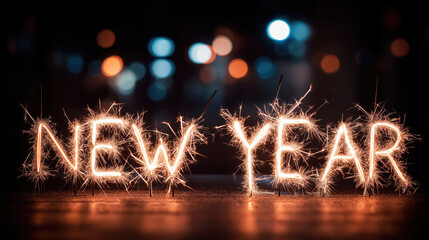 Happy Celebrations Welcoming the New Year With Bright Lights