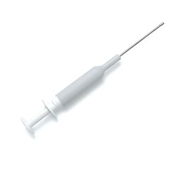 Medical syringe with needle on a white background for healthcare applications
