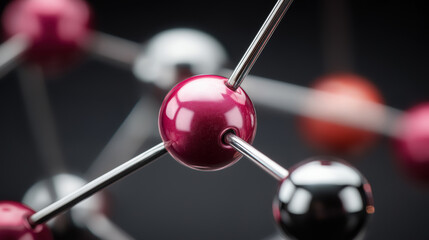 Close-up View of Molecular Structure With Vibrant Colors