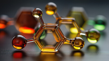 Chemical Compounds With Vibrant Colors on a Dark Surface